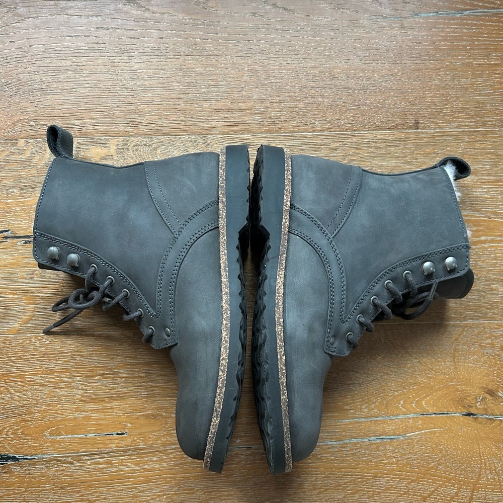 Birkenstock Bryson Shearling Graphite Ankle Boots - Picture 9 of 13